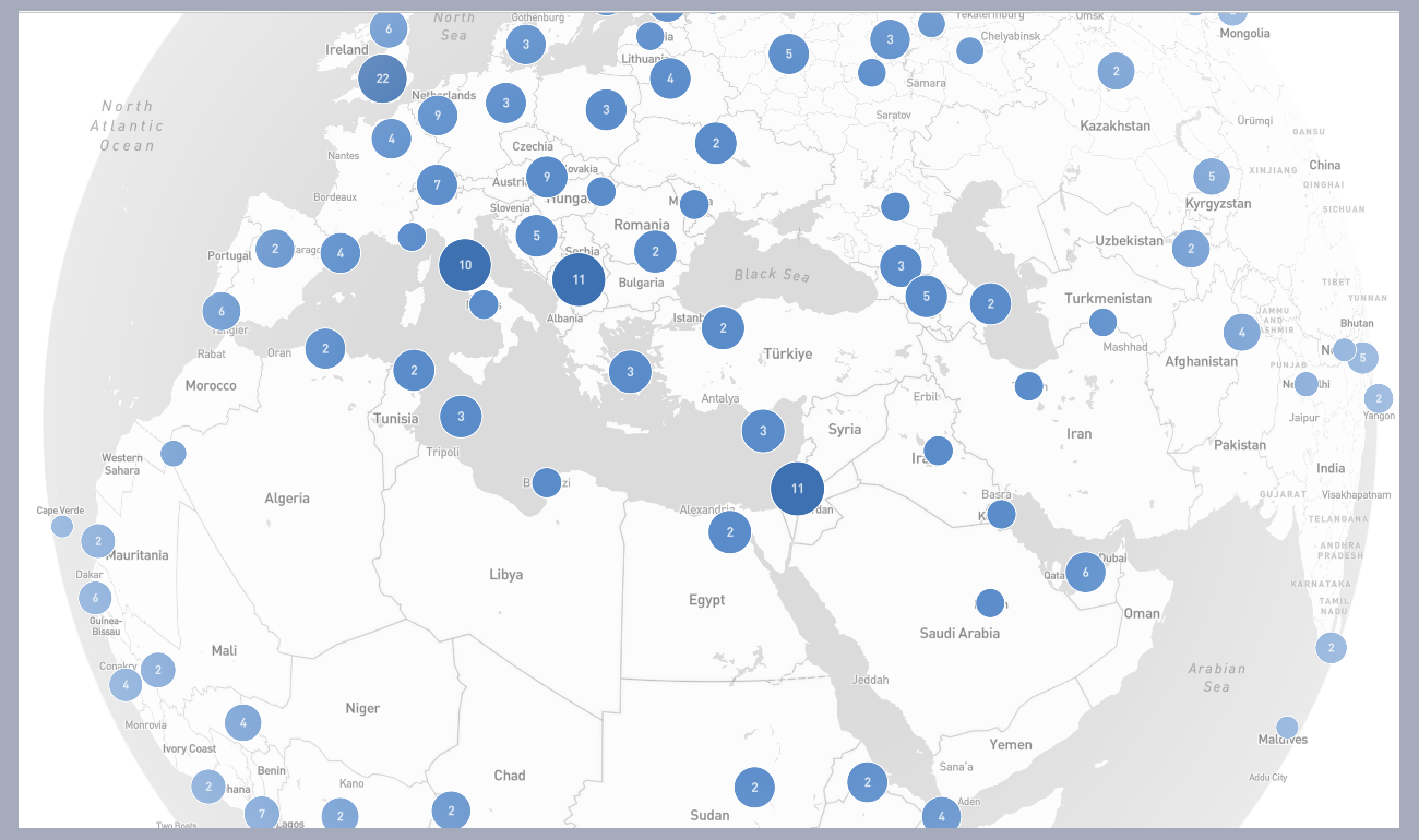 Newsjunkie global archive map